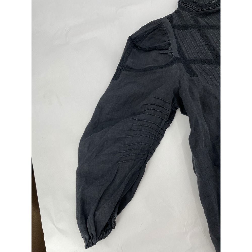 DOEN Women Top Victorian Black Ramie Extra Small - Picture 6 of 9